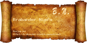 Brabander Nimfa névjegykártya